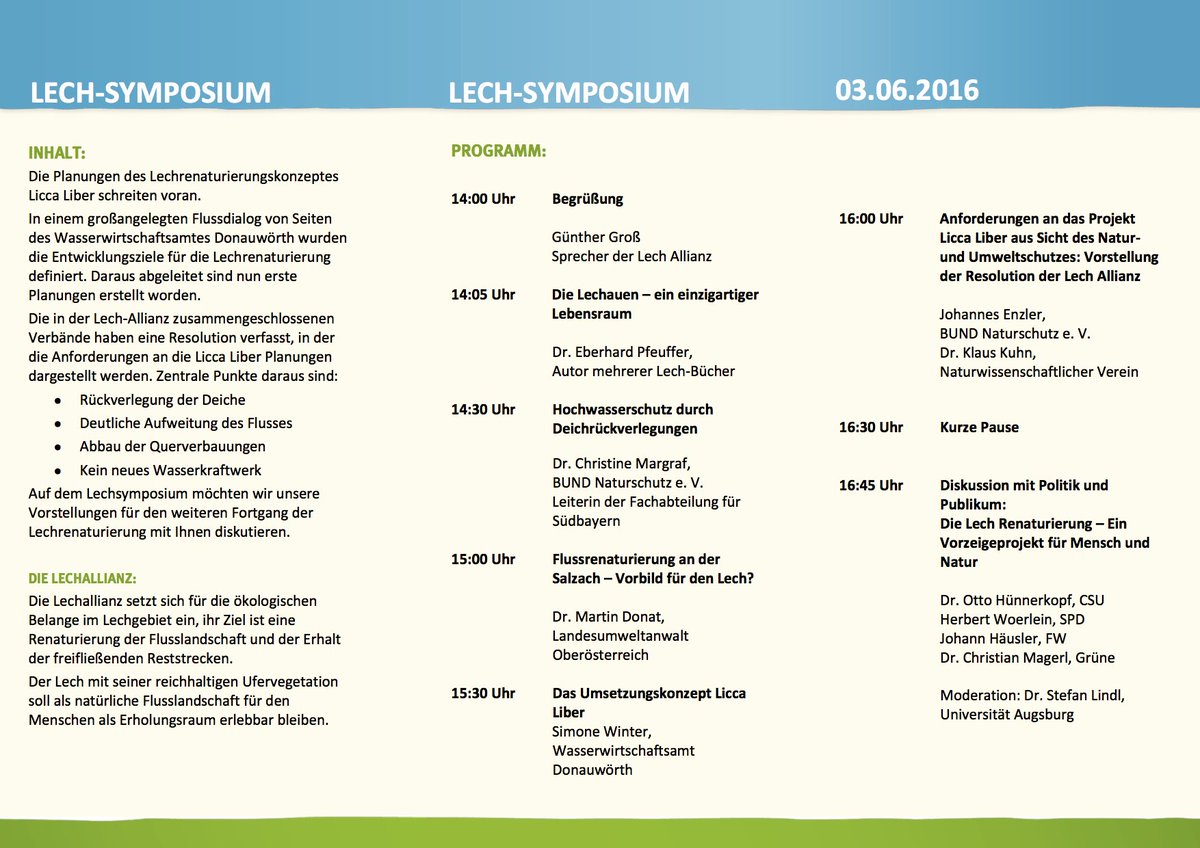 evocamus's tweet photo. Quo vadis – Licca Liber? Lechsymposium am 3. Juni 2016 in Augsburg. https://t.co/ycSy6WAzQI