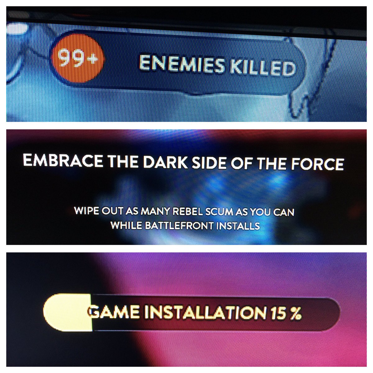 justroxonmute's tweet photo. @vclkyrie, Trying to use the #Force with #SWBF #GameInstallation like: https://t.co/uYwyQPLrKT