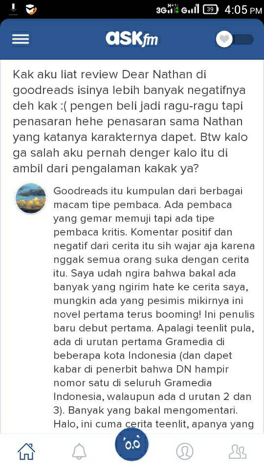 lievadiar's tweet photo. Aku suka cara kamu jawab ini, it's awesome 👍👍 @erisca_febriani #DearNathan tetep semangat berkarya Eris! 💪💪 https://t.co/8MHeLyRMj8