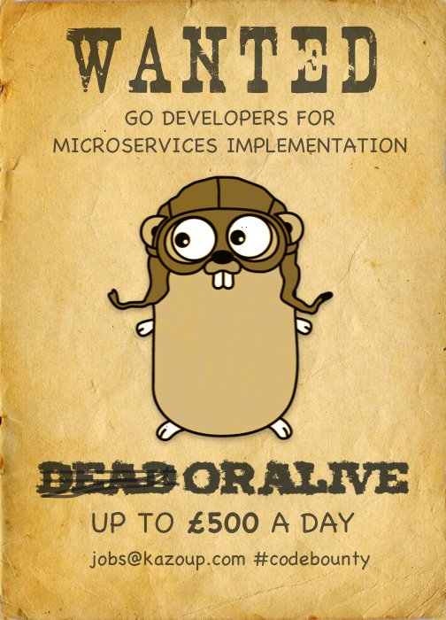 ChroniclesOfRD's tweet photo. HIRING GO DEVELOPERS ! #codebounty #go @kazoup https://t.co/MyZSG5nyA1
