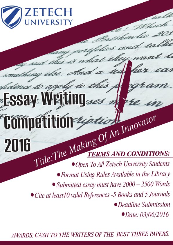 ZetechUni's tweet photo. The @ZetechLibrary invites @ZetechStudents to participate in an essay competition on 'The Making of an Innovator' https://t.co/gAnbylWWap