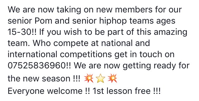 LeedsDynamite's tweet image. Recruiting ages 15-30! Please see picks for details hiphop and Pom/cheer dance! Please RT