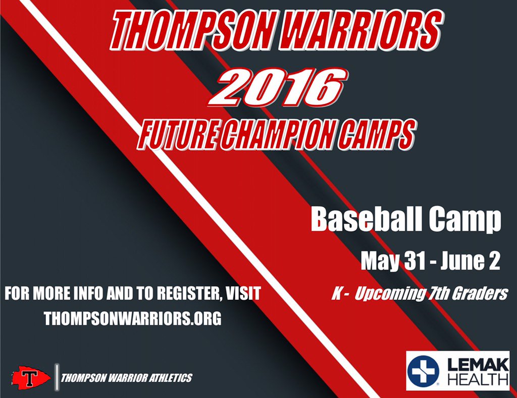 athletics_ths's tweet photo. Sign up now for @THS_Baseballl camp. https://t.co/lWVuODH6cS