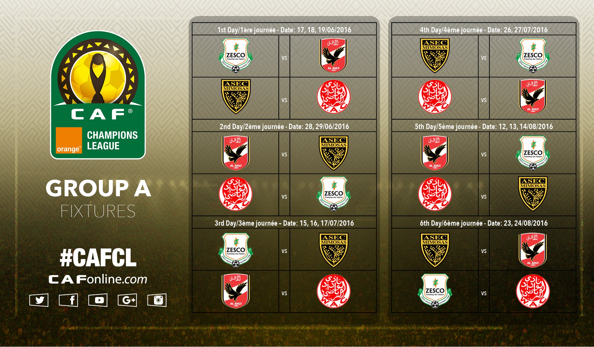 caf champions league fixture