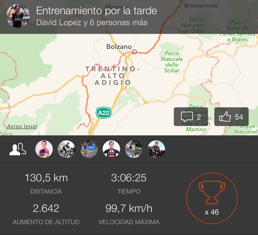 josefajram's tweet photo. Datos de la etapa de hoy de David López, ciclista del @TeamSky , tremendo! https://t.co/T7iNnhPtiZ