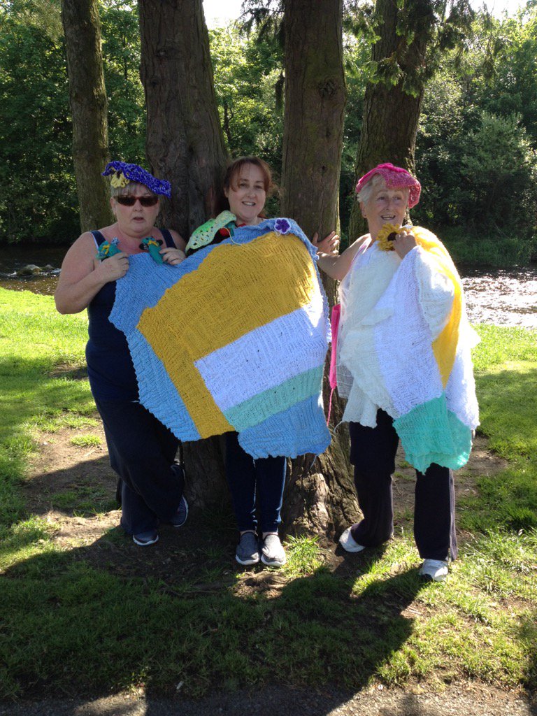 ICAKildareFed's tweet photo. Very suspicious group of women down at the Linear Park today #KildareYarnBomb https://t.co/gEWvcFX0c6