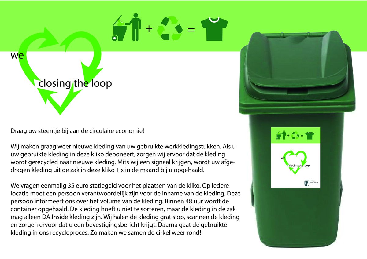 DutchaWEARness's tweet photo. Wij nemen uw kleding in voor hergebruik op hetzelfde niveau. https://t.co/EqWDz7m1xQ