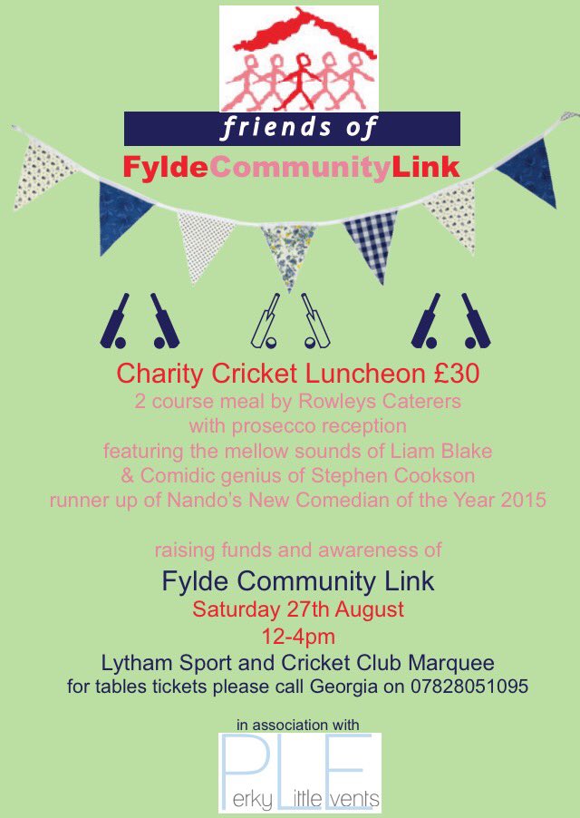 EventsPerky's tweet photo. Please join us at our Charity Luncheon in support of #FyldeCommunityLink #PerkyLittleEvents #Charity https://t.co/AyTChi1FLs