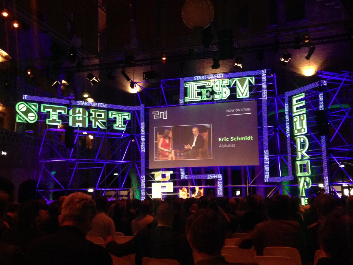 openhouse_2014's tweet photo. Next speaker: #alphabet (@google ) Eric Schmidt @ @startupfesteu https://t.co/NyEFyp7kGG