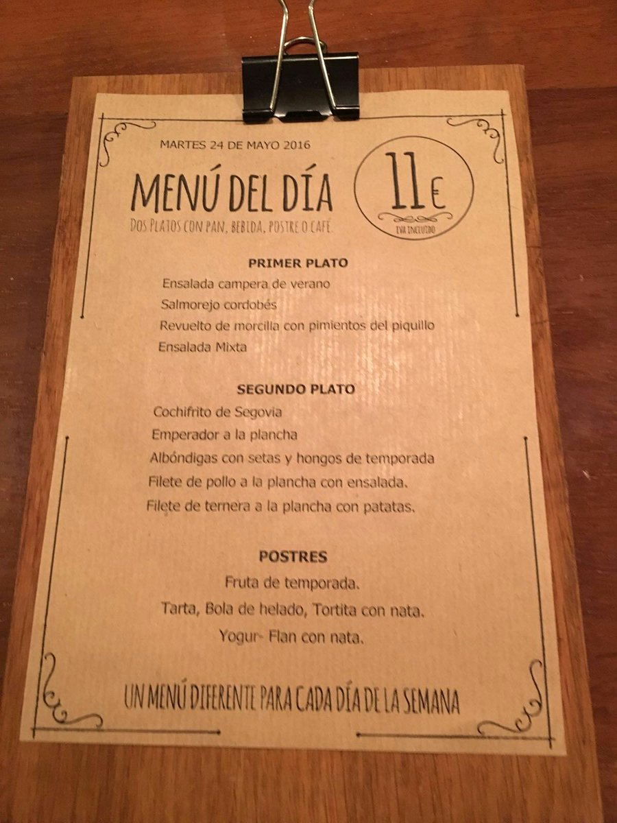 thechattercafe's tweet photo. ¡Mira que rico nuestro menú del día de hoy!@TMLasTablas @QueHacerNMadrid @BeMad4Madrid @ComerBienMadriz @Eat_Mad https://t.co/a3ocdGFDDn