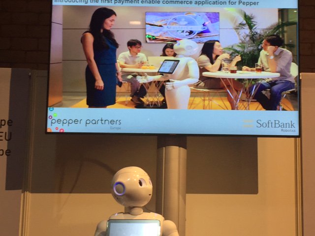 MastercardEU's tweet photo. Visiting @InnoRobo? Come &amp; see #PepperTheRobot at the @MasterCard booth P3 https://t.co/APRTdPvLrC