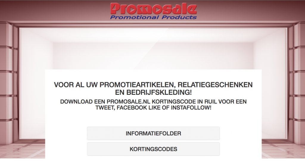 Volg <a href="/Promosale/">Promosale.nl</a> en ontvang vrijblijvend 10% korting op promotionele artikelen