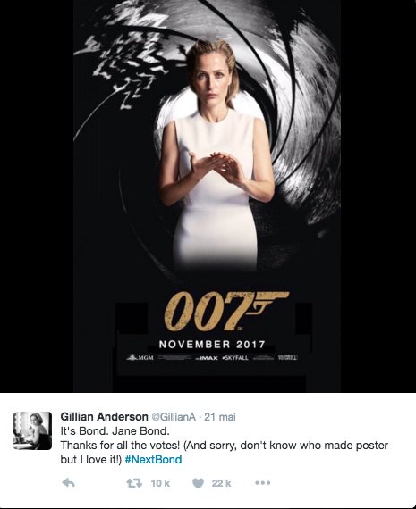 confidentiels's tweet photo. Et si le prochain Bond se prénommait... Jane ? #GoGillian https://t.co/Oi8OSoIaaW