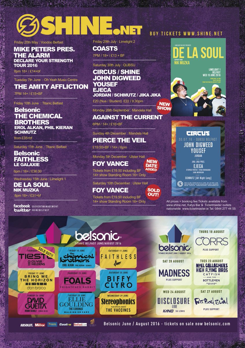 ShineBelfast's tweet photo. .@ShineBelfast listings competition!
RT + reply to us with which 1 you'd love to go to &amp; you could WIN a pair of tix https://t.co/JQ1GiOXSyu