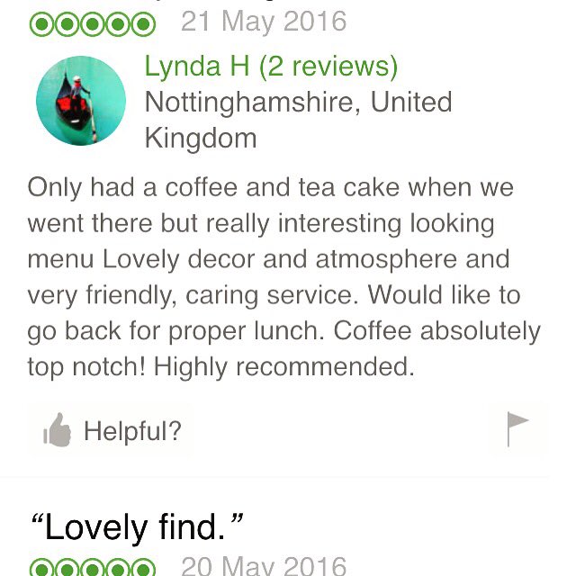 CharlieFridays's tweet photo. Just a few recent trip advisors from lovely customers :-)  💚💚💚 #charliefridays #extractcoffee #lynton https://t.co/qoHA8k0xT9