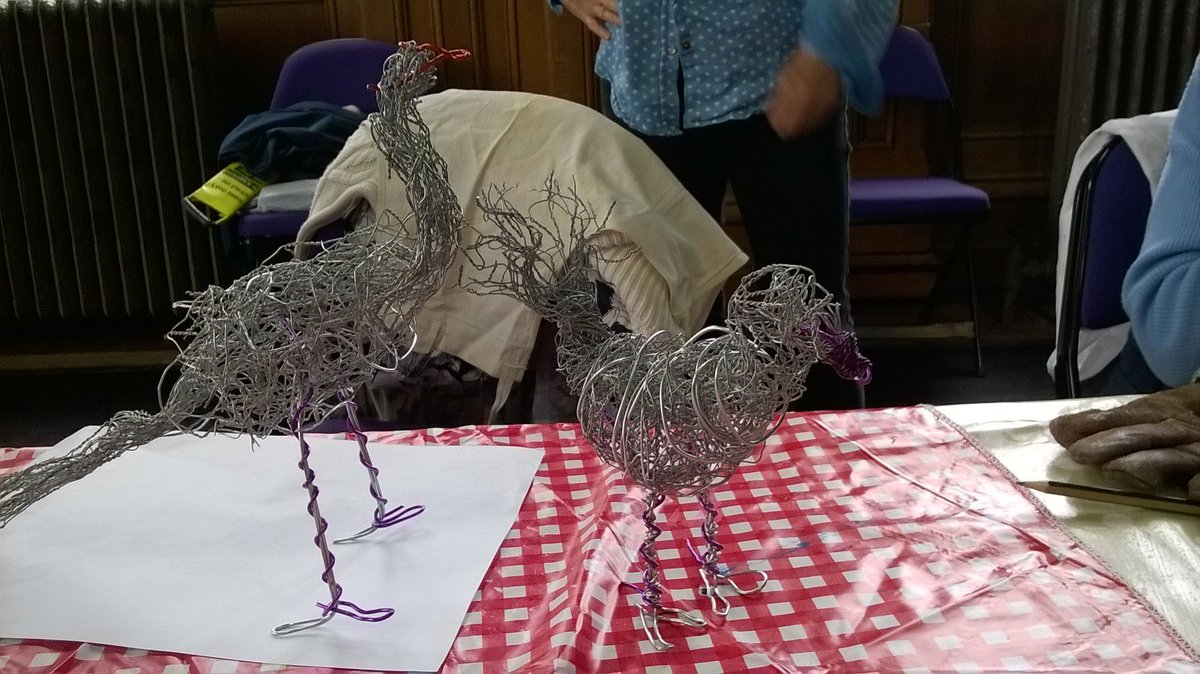artmanship's tweet photo. Beautiful #wiresculpture #birds made at today's #moveandmake @WendyDaws @IconTheatreUK https://t.co/5eXYXH0DUt