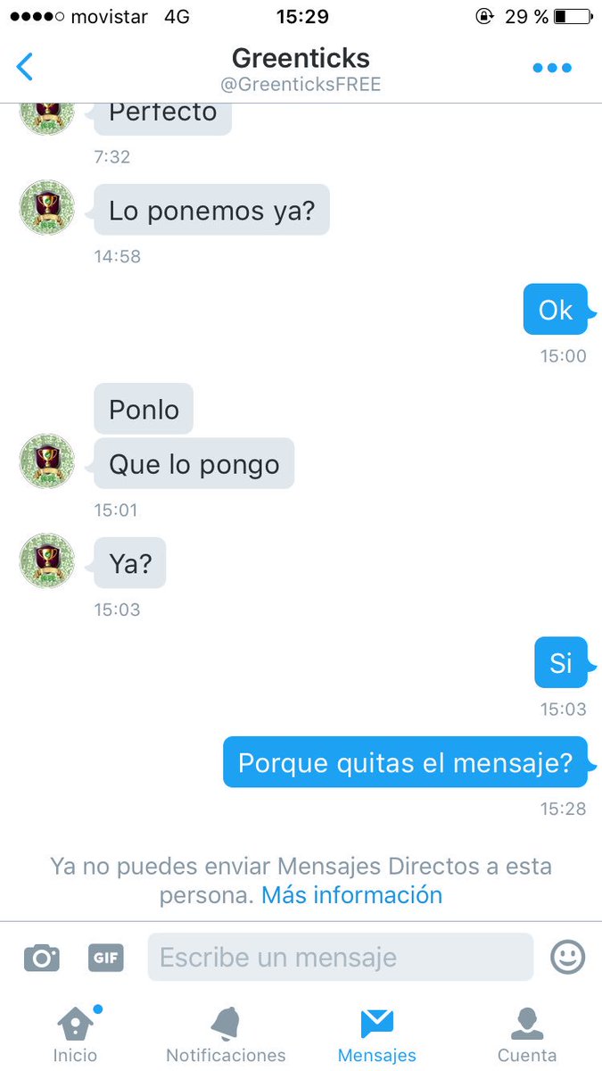 CazaPremium's tweet photo. Me pide recomendación y a los 5 minutos borra el mensaje pensando que no me he dado cuenta y me bloquea. https://t.co/zNdHAfi0Om