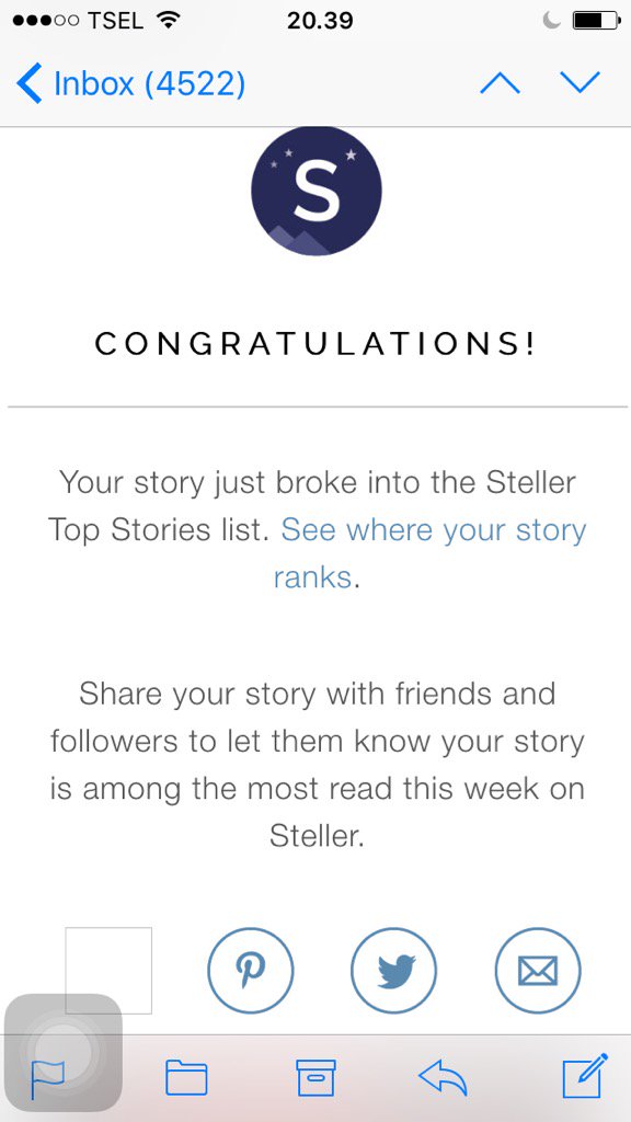 Iki opo maneh...? Congrats, your story Bukan Ayu Bukan Ganteng made top 20 on Steller
