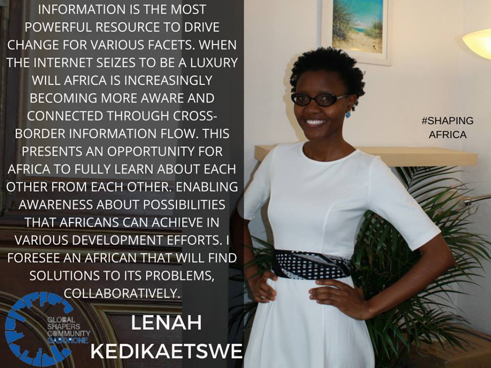 TsatsingMedia's tweet photo. #ShapingAfrica Editor @MsLenahK On the power of media,&amp; the possibilities of info accessibility via @GlobalShapersGC https://t.co/4EBh4xKpee
