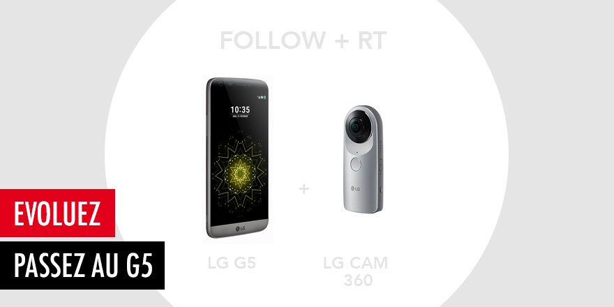 Darty_Officiel's tweet image. Follow + RT pour tenter de gagner le premier smartphone évolutif LG G5 📱 + LG Cam 360