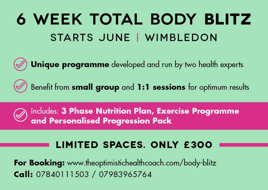 optimistic_hc's tweet photo. Calling all ladies of Wimbledon! Our next 6 week total #bodyblitz starts June 6th! @WimbledonVil @Kathryn67020374 https://t.co/rtfNh4U2ys