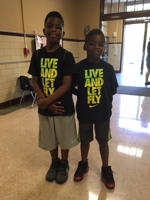 2nd Grade has some T-Shirt Twins today!