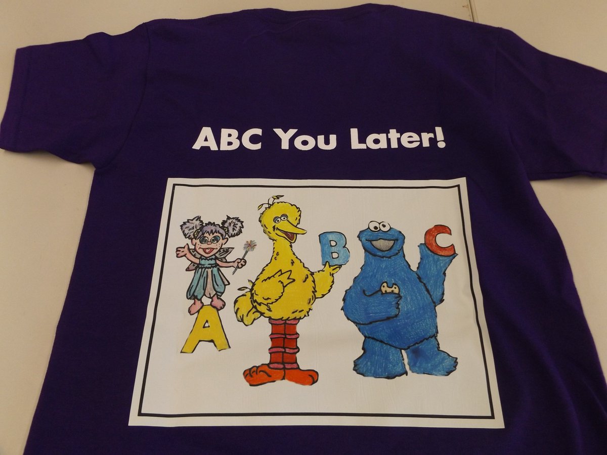 Toddler Town made Sesame Place a sea of purple with shirts made by LHS Transition Services Student Workers!