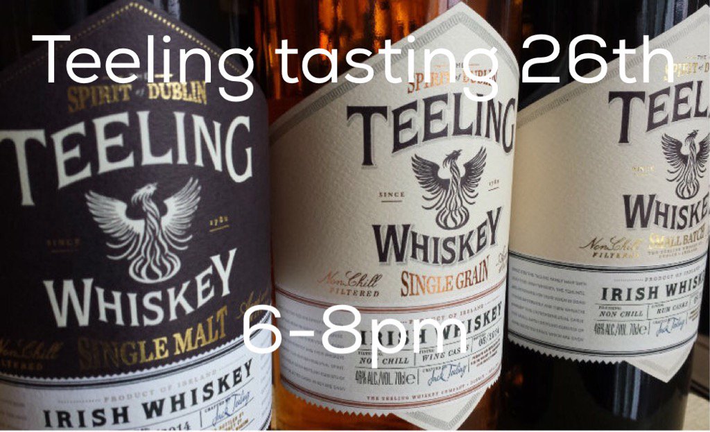 CDNBookClub's tweet image. TeelingWhiskey: RT BowesWhiskeyBar: Just a reminder guys, we have a Teeling whiskey tasting this Thursday! #freewh…