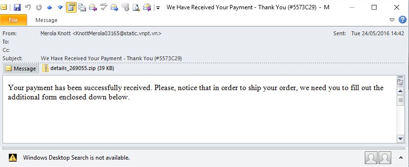 speeednet's tweet image. Spoof payment email arriving, don&apos;t open #Zipfiles #ransomware #identitytheft #trojan #virus #annoyingshite
