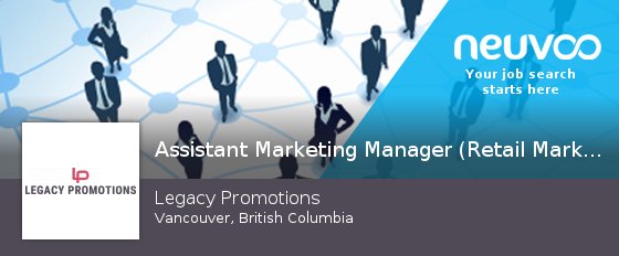 #Assistant #Marketing Manager (Retail Marketing) neuvoo.ca/job.php?id=r94…