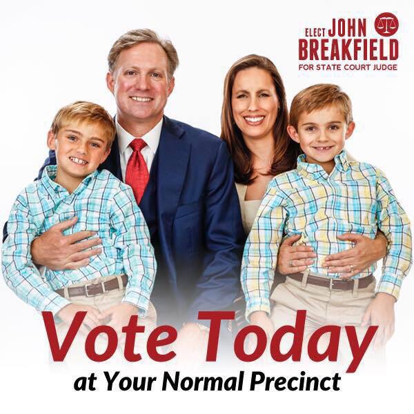 ElectBreakfield's tweet image. Vote Today! I would be honored to serve you as State Court Judge!#ElectBreakfield