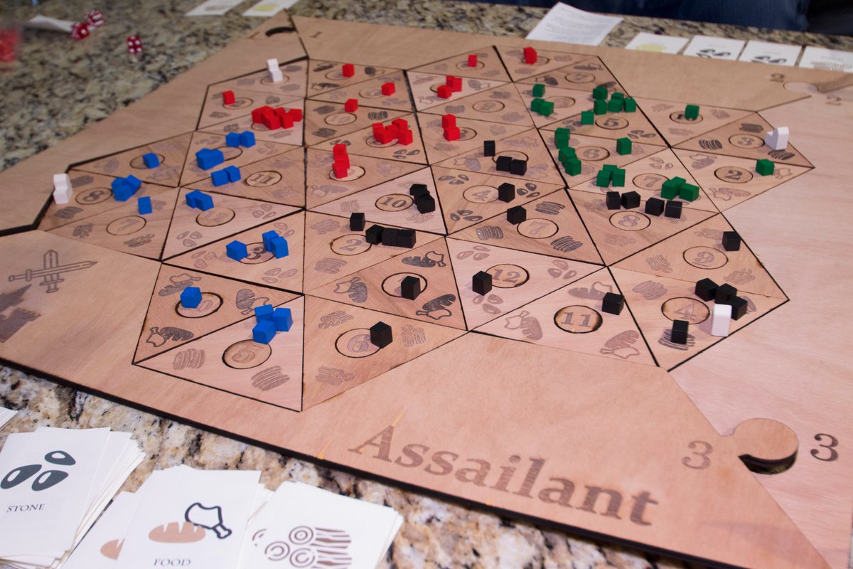 AssailantGame's tweet photo. Big thanks to @CrowdFundGenius, @ericworships, and @Scotrepreneur for helping play test last night! https://t.co/XVHD4ca6Bs