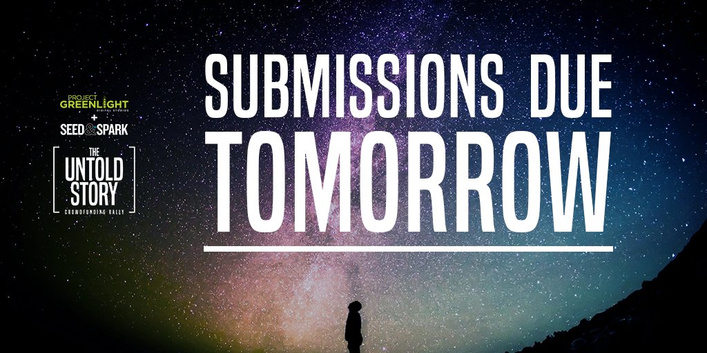 SUBMISSIONS DUE TOMORROW #UntoldStory <a href="/pgldigital/">Project Greenlight</a> ow.ly/lqJZ300uOvu