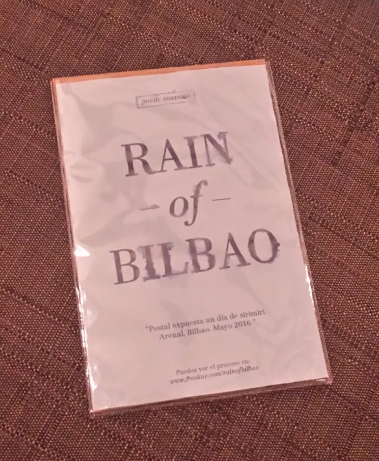 Ricardo_AMASTE's tweet photo. Un souvenir no tiene x k ser el recurrente 'pongo', tb puede jugar con otra poetica como RAINofBILBAO @FreskueStudio https://t.co/OKGW83p5mA