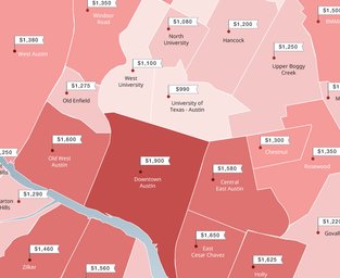 MyABJ's tweet photo. Map shows Austin's most-expensive neighborhoods to rent in https://t.co/ziGMllOuC0 https://t.co/4wtp940jQe