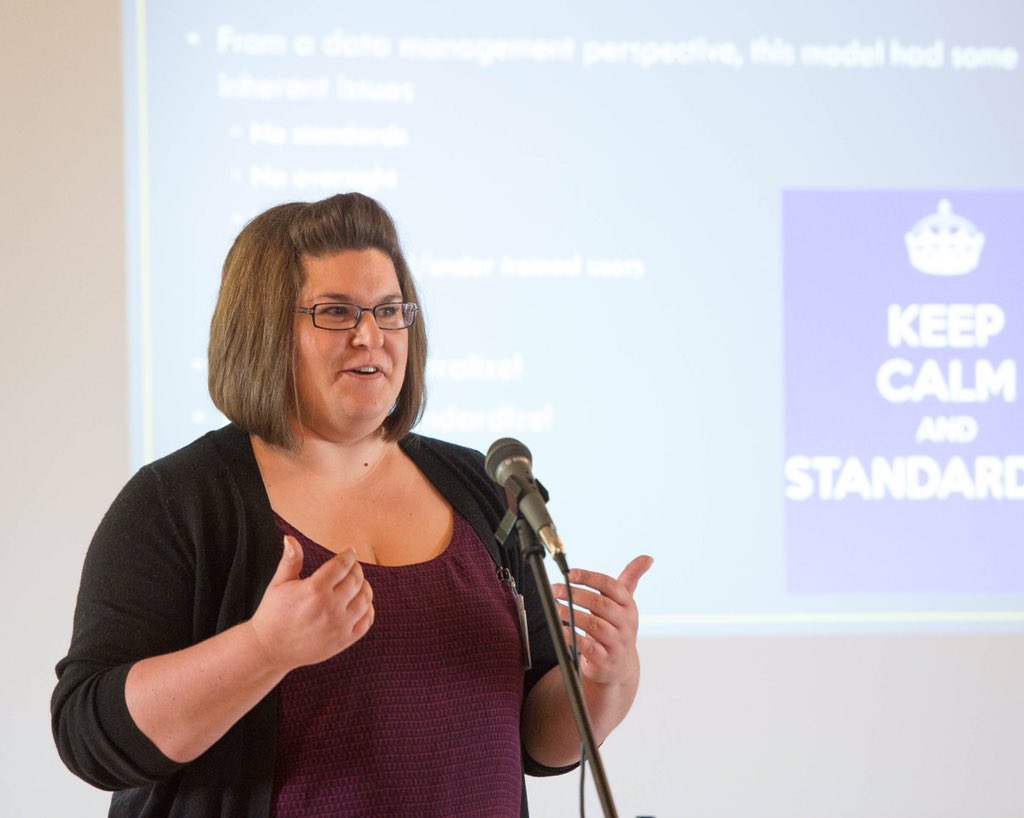 ICENVDM's tweet photo. Kristin Ward of Langan presenting on centralizing data management. Centralizing and other "ings". https://t.co/PWUiZ3Lt4p