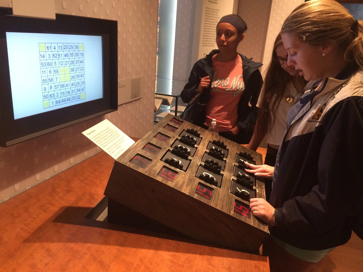 SSPFranklin's tweet photo. Gigi mastering a game of magic squares--a favorite of Franklin's at the Benjamin Franklin Museum #sspatais https://t.co/QRwG6GFXcW