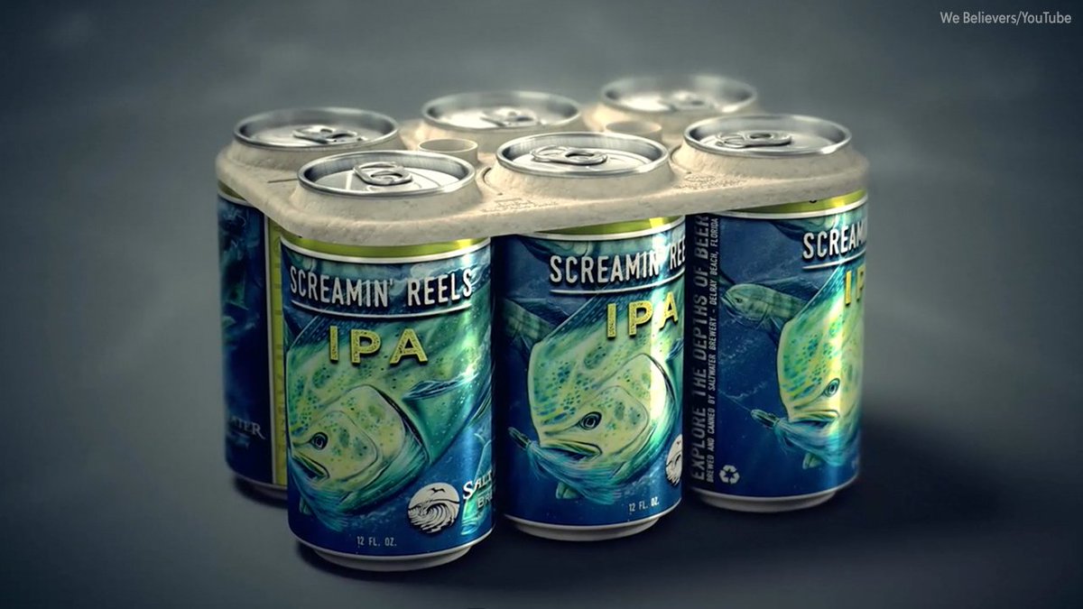 Edible beer six-pack rings aim to help feed animals instead of hurting them abc7.la/1WR1QCM