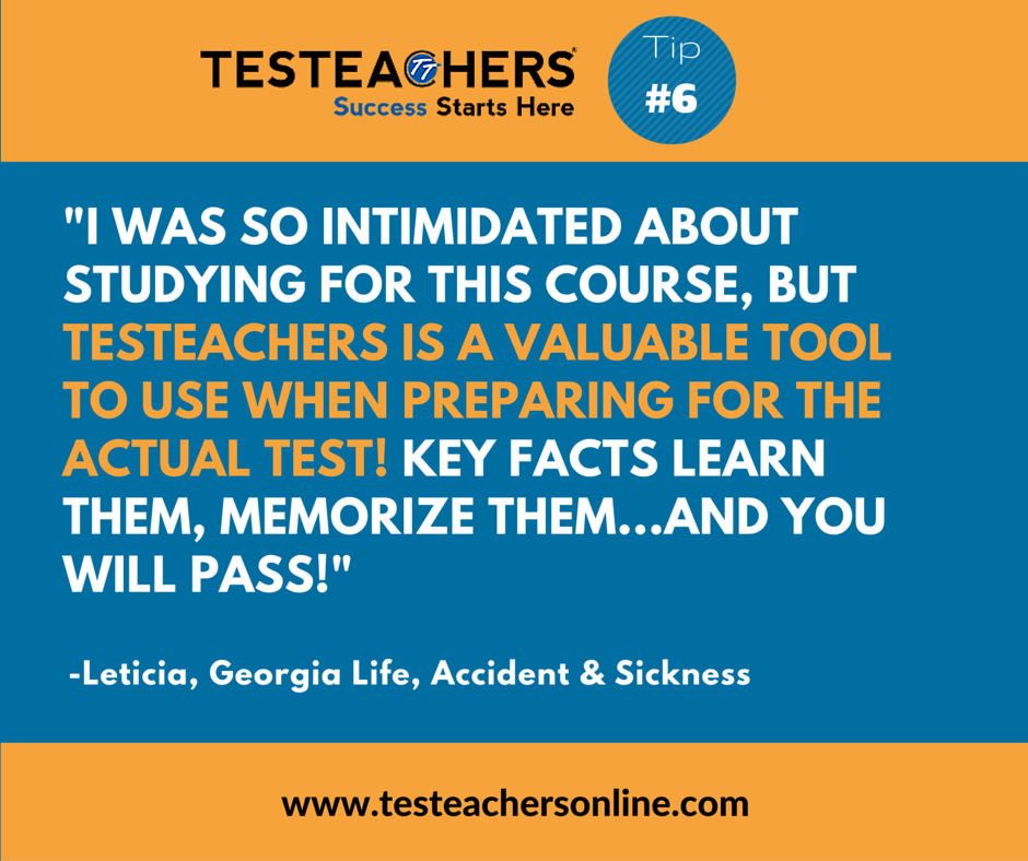 TesTeachers's tweet photo. Tip #6 - #KEYFACTS -learn them, memorize them...and #youwillpass #tuesdaytips #success https://t.co/0AqDyy9ZHZ https://t.co/V5X7jjJ3Fj