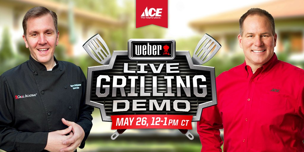 AceHardware's tweet photo. Save the date! Join our live grilling demo w/ @WeberGrills, Thurs. 5/26,12-1pm CT. Register: https://t.co/56N5m6Tr3g https://t.co/YZqTdx01GX