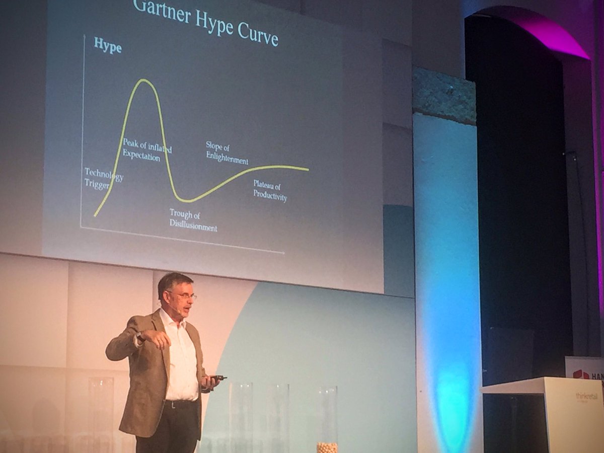 GeraldSmech's tweet photo. "es ist immer die blöde Kurve da" über den Hype nach dem Peak 🙈Dr. Dueck zum Thema Innovation  #thinkretail #Google https://t.co/wbhYZVGgYW