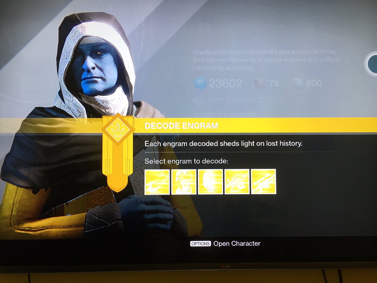 superkeen80's tweet photo. Decrypting 8 #exoticengrams at once. Woohoo #destinythegame #MasterRahool https://t.co/jzqgaBuELW