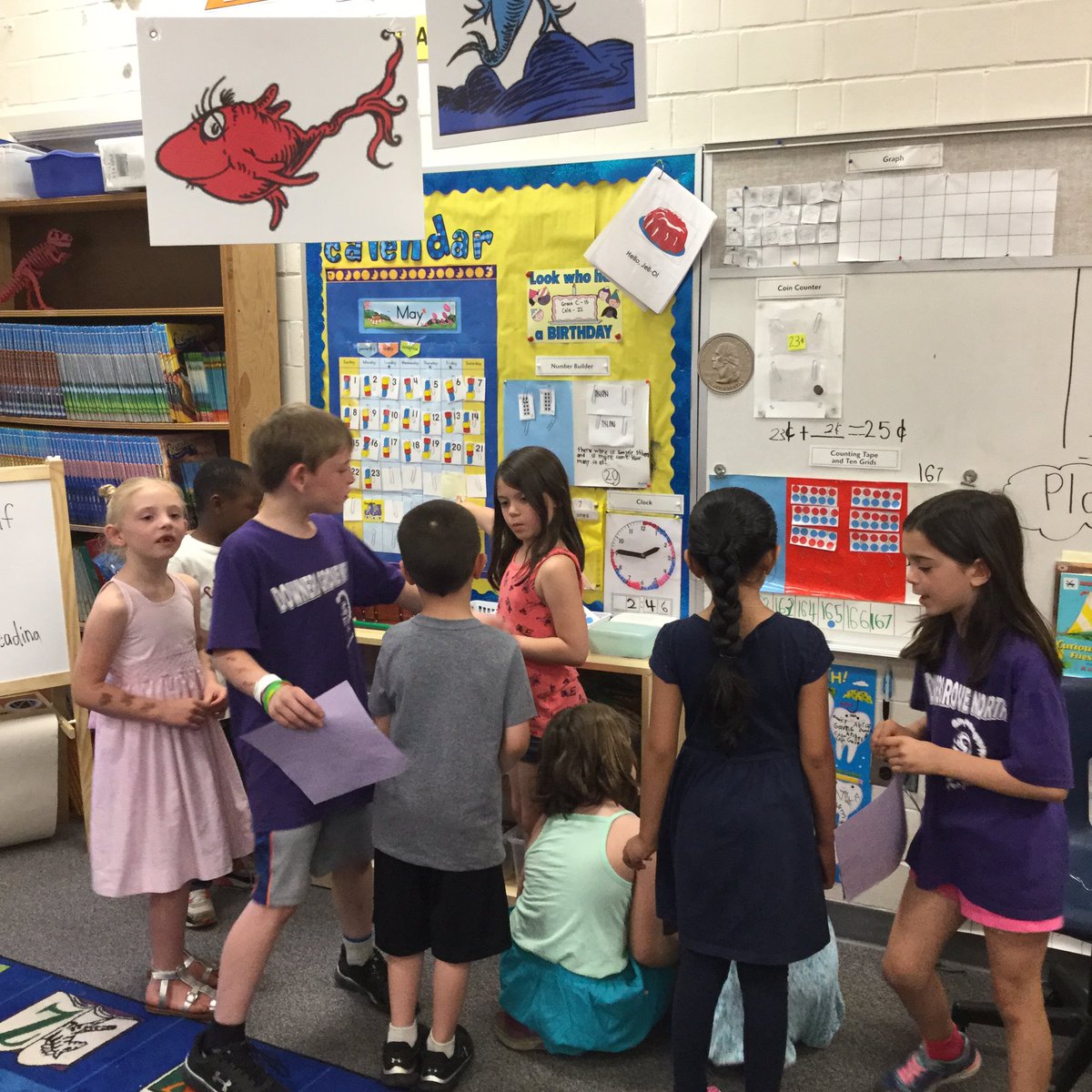 MrsZhp's tweet photo. Our annual K visit to 1st grade! The kids enjoyed showing the kindergarteners around! (part 1) #dg58learns https://t.co/qUa9vV4AQN
