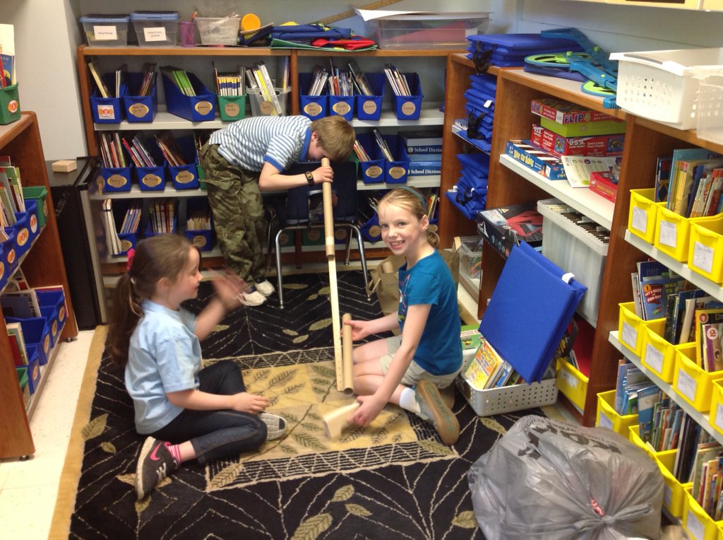 2ndgradekramer's tweet photo. First graders working with second graders today with ramps and marbles. #2k106 @MLCmath @MrsBFirstGrade https://t.co/m1tcPGMzPf