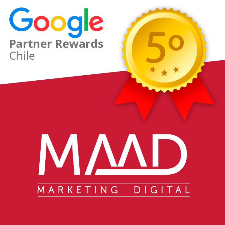 MAADChile's tweet photo. MaadChile fue la 5ta agencia que más invirtió en nuevas cuentas según el último #GooglePartnerRewards Chile 2016. https://t.co/ovwKS2CVtl