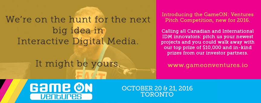 IOnews's tweet photo. Introducing the @GameONVentures Pitch Competition for 2016! Applications now open: https://t.co/BHiUYl4alv https://t.co/q4iiUtx5dk