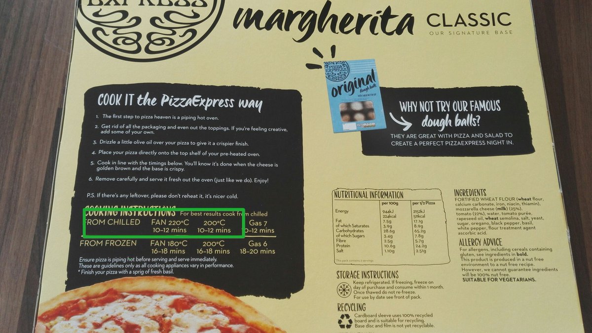 christowers's tweet photo. @PizzaExpress I'm guessing the fan and regular temperatures are the wrong way round?? https://t.co/q0jyyE9aIO