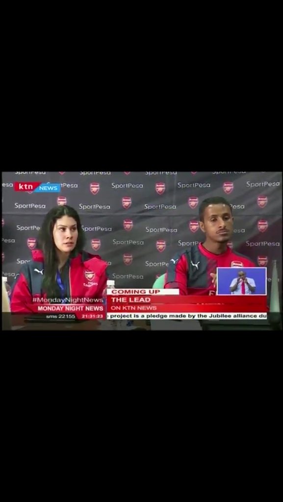 theo_fab's tweet photo. When you spot your pal looking lost in her press conference ha https://t.co/2VFf7UEmAs