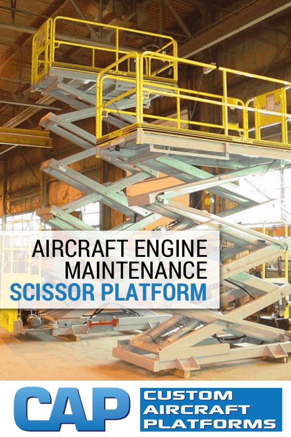 customplatform's tweet image. Aircraft engine maintenance scissor platform from Custom Aircraft Platforms. @customplatform  #cap #workstands