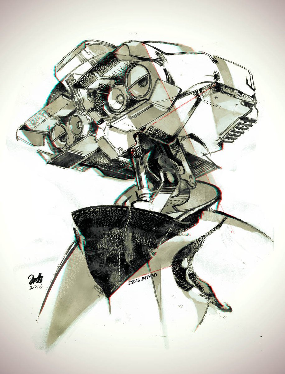 robot no humans mecha monochrome solo traditional media science fiction  illustration images